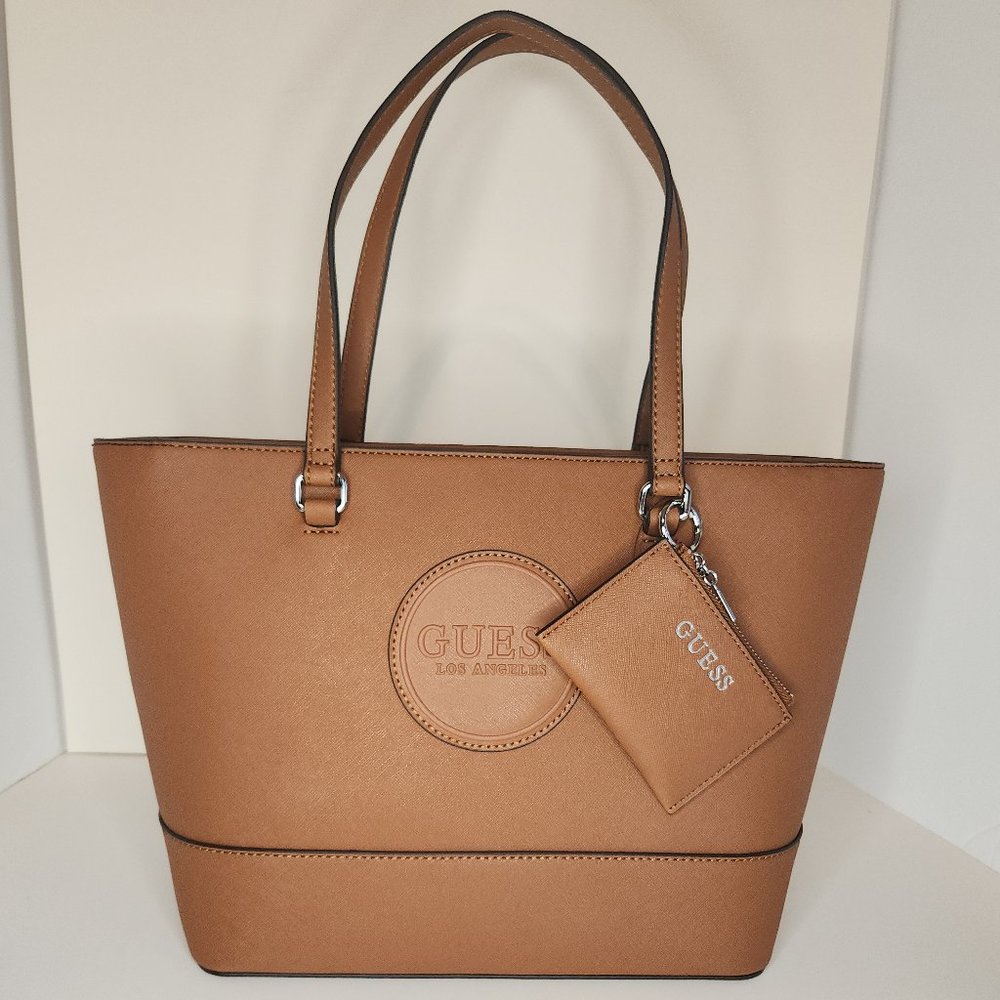 Guess Rothenberg Tote with Coin Purse, Color Cognac - NWT